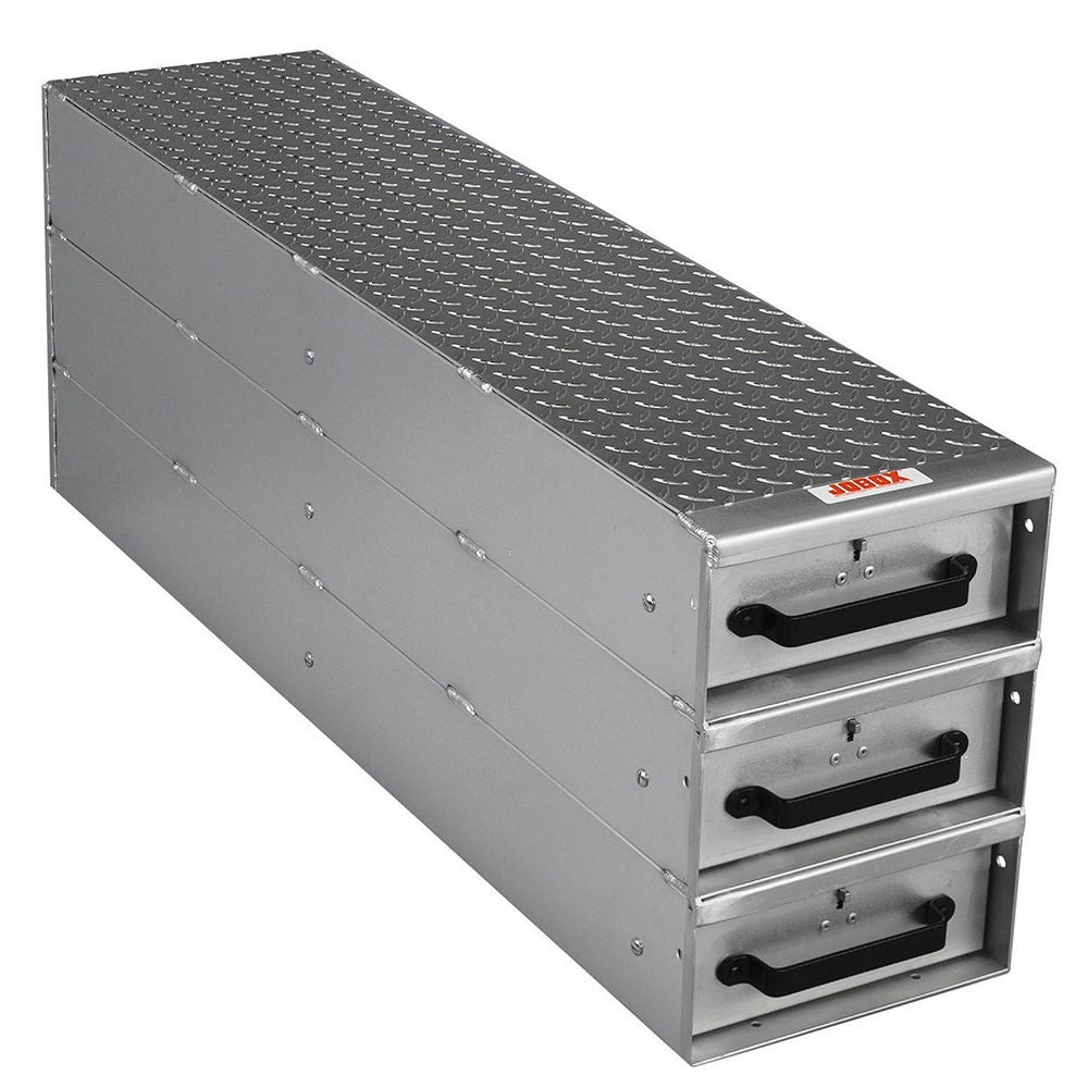 Crescent Jobox 1408980 3 Drawer Long Stacked Heavy-Duty Aluminum Drawer Storage