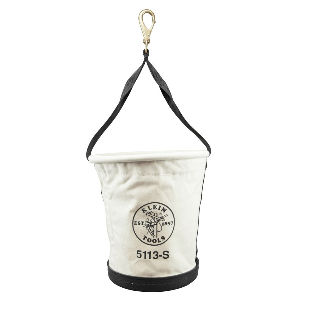 Klein Tools 5113S Tapered-Wall Bucket with Swivel Snap Hook, Canvas - 2