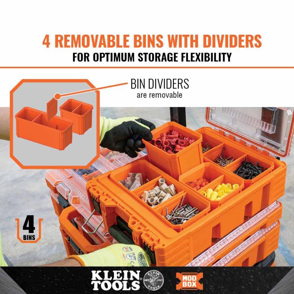 Klein 54811MB MODbox Replacement Bins, Tall, 4-Pack - 3