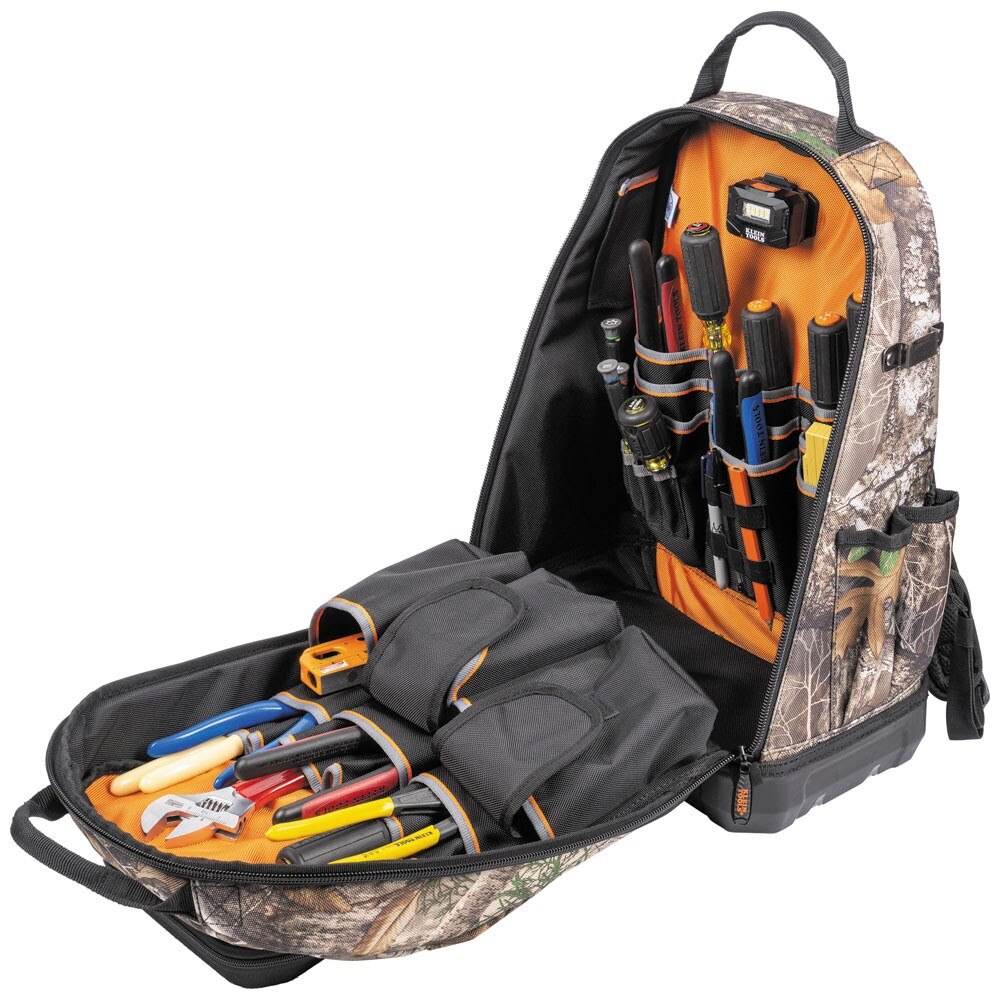 Klein 62800BPCAMO Tradesman Pro XL Tool Bag Backpack, 40 Pockets, Camo - 8