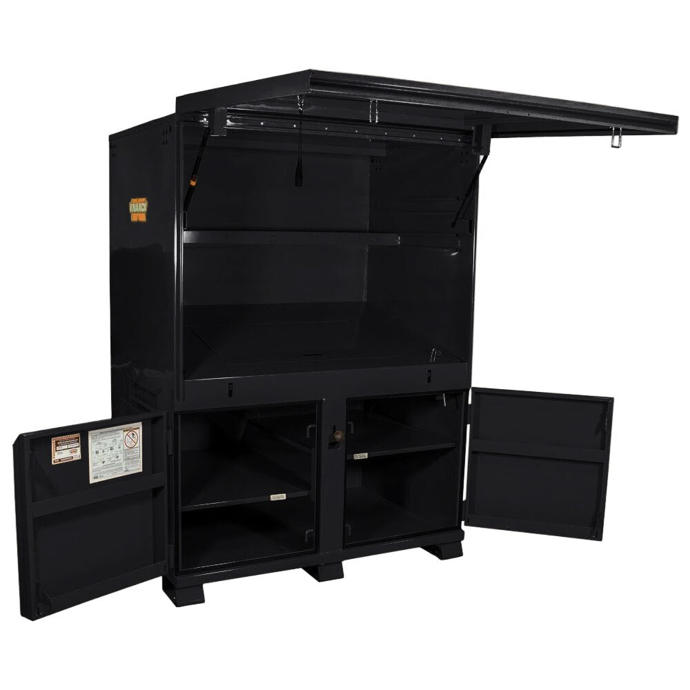 Knaack 119-02-KL-50NR 120.7 cu ft Field Station Jobsite Storage Cabinet with Knaack Padlock Jet Black Powder Coat - 2