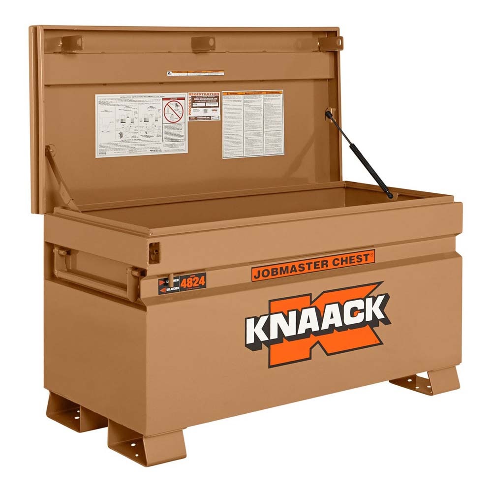 Knaack 4824-KL 48" W x 24" D x 28-1/2" H, 16 cu ft Model 4824 Steel Jobsite Chest Box with Padlock - 2