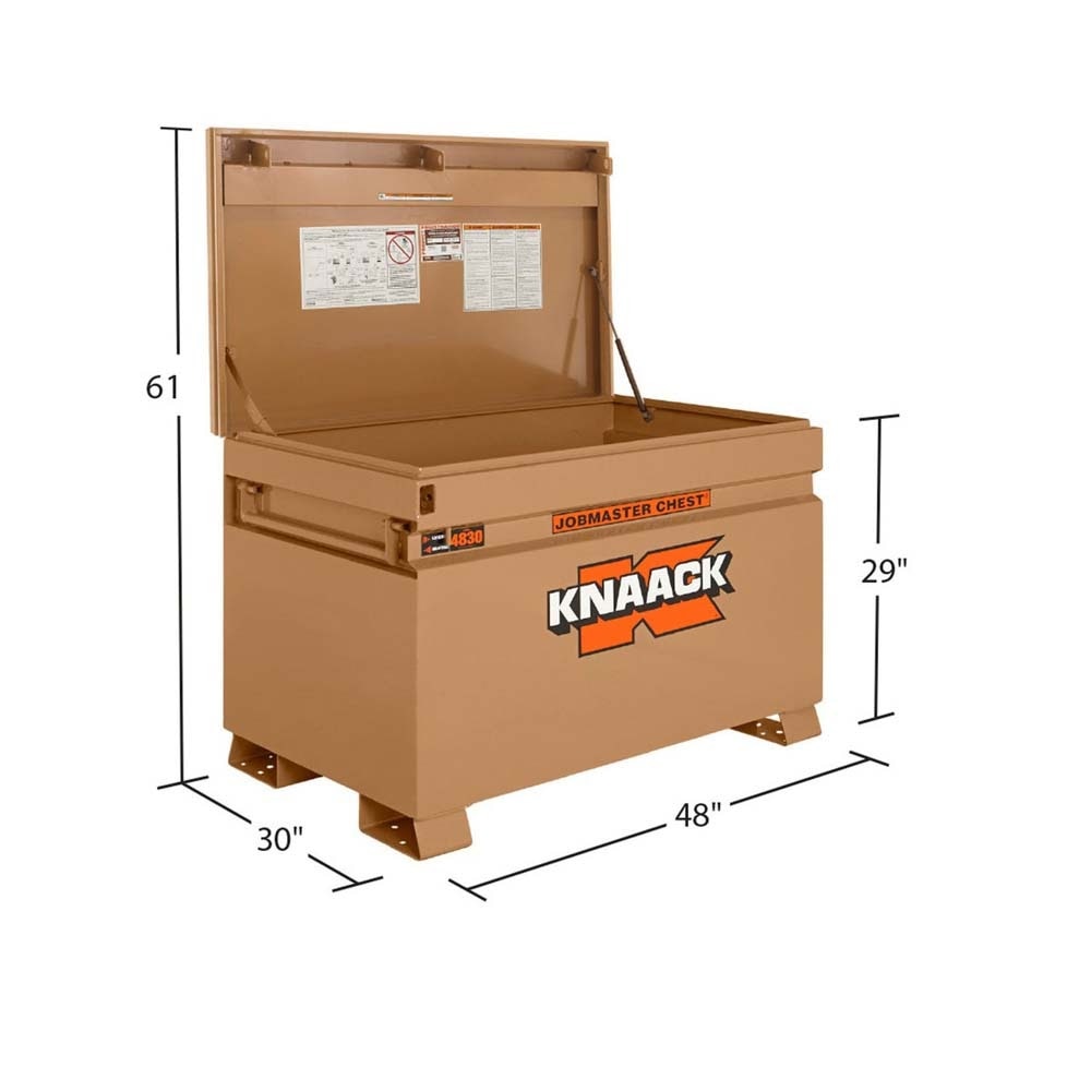 Knaack 4830-KL 48" L x 30" W x 29" H, 25.25 cu ft Model 4830 Steel Jobsite Storage Chest Tool Box with Padlock - 2