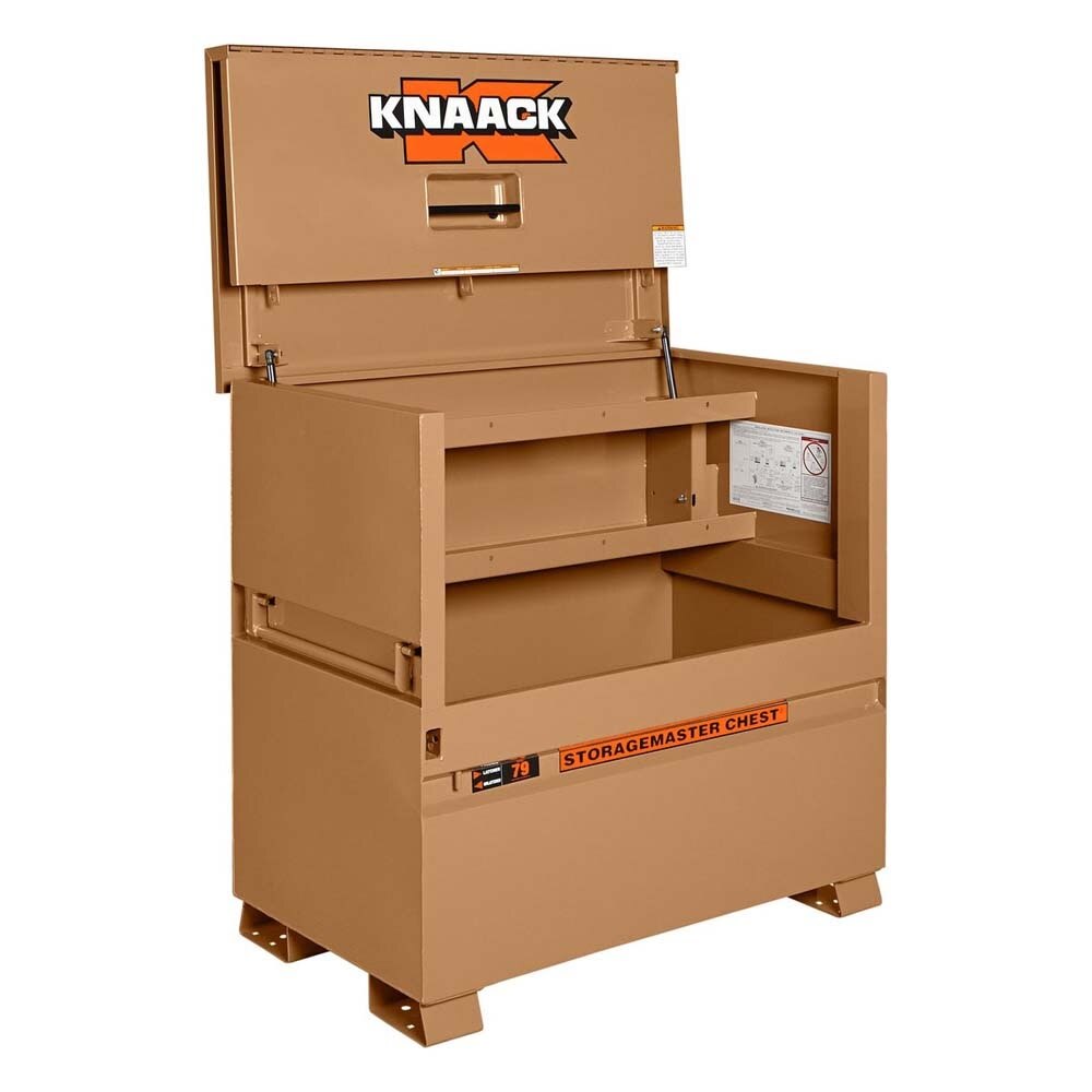 Knaack 79-KL 48" x 30" x 49" Model 79 Steel Piano Jobsite Storage Box with Watchman IV Lock System (Includes 2 Padlocks) - 3