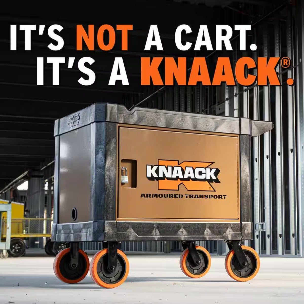 Knaack KAT-01-BL 45.5" x 27" x 37" Armoured Transport Steel Plate Armored Utility Cart 750 lb Load Capacity, Blue - 6