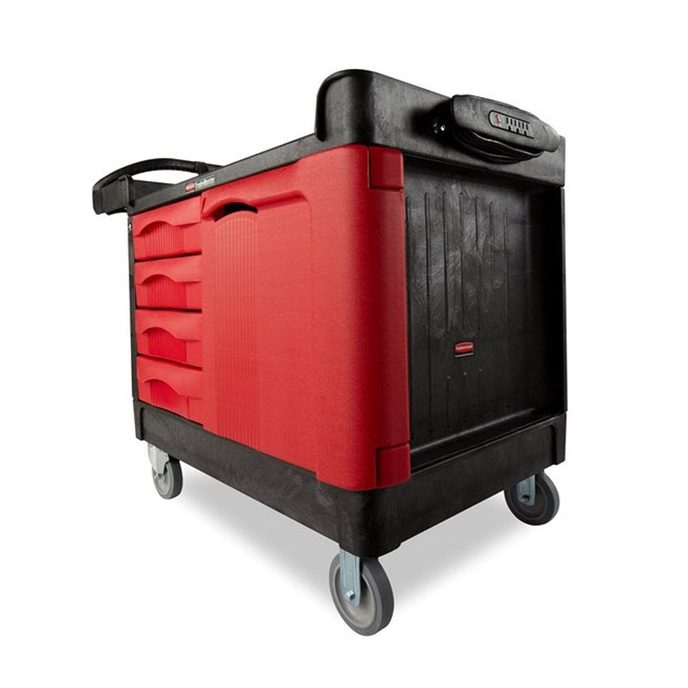 Rubbermaid FG453388BLA TradeMaster Cart with 4-Drawer and Cabinet - 4