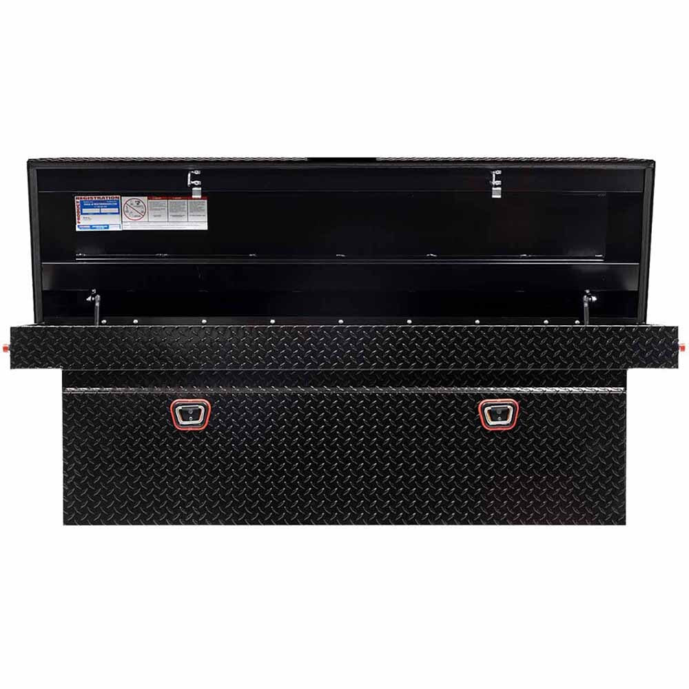 Weather Guard 123-5-03 Model 123-5-03 Saddle Box, Aluminum, Full Deep, Gloss Black, 14.2 Cu. Ft.