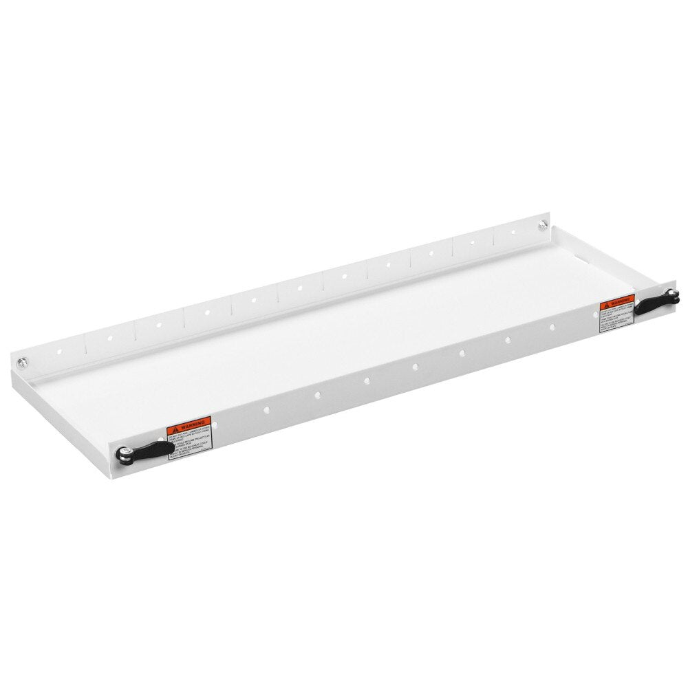 Weather Guard 9113-3-01 Fully-Hemmed White Heavy-Gauge Steel Accessory Shelf, 36" x 10"