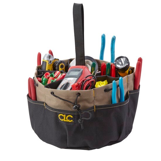 Custom Leather Craft 1148 18 Pocket Drawstring BucketBag