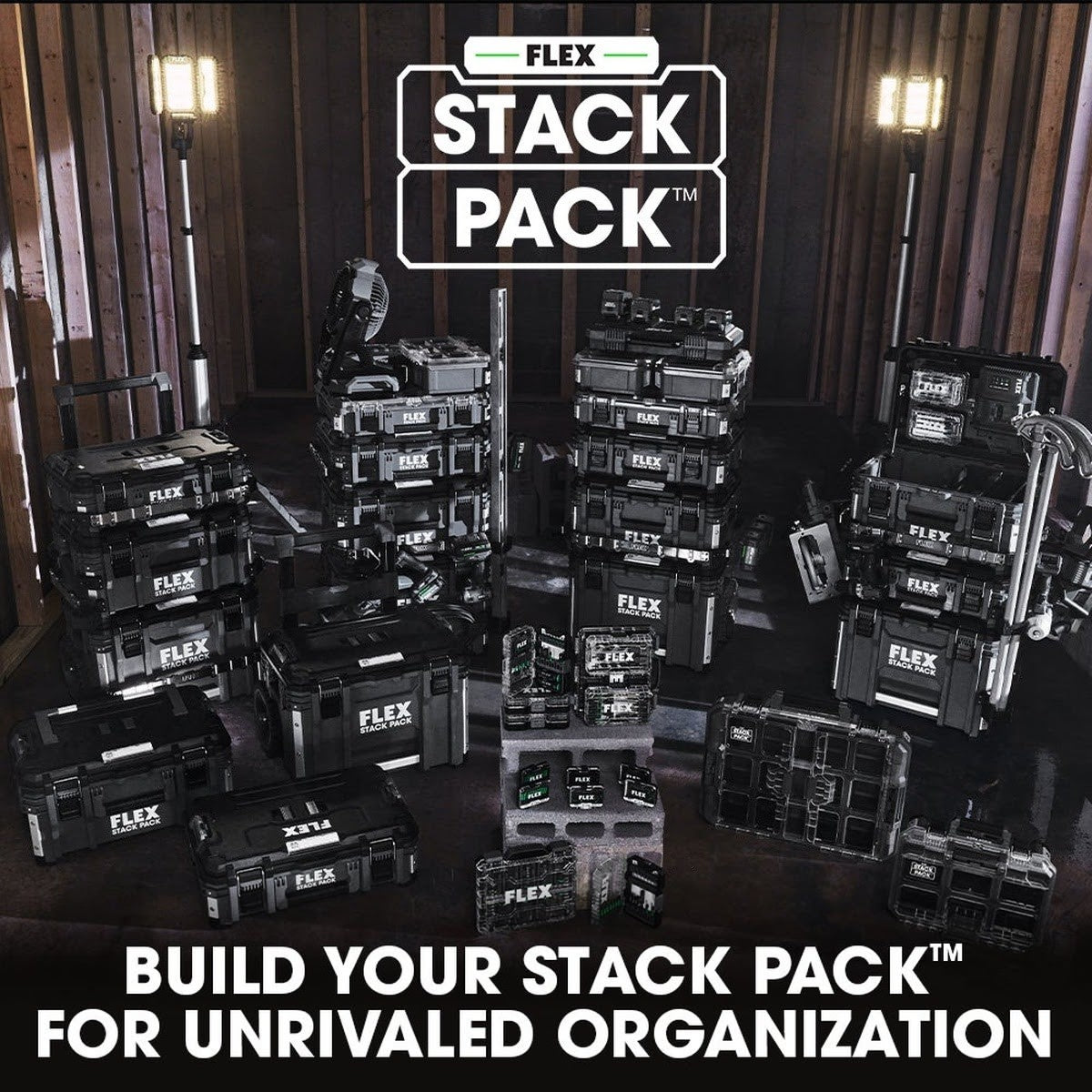 Flex FS1608-2 STACK PACK Side Mount Rails for STACK PACK Storage Boxes 10.6 in (2 Pack) - 5