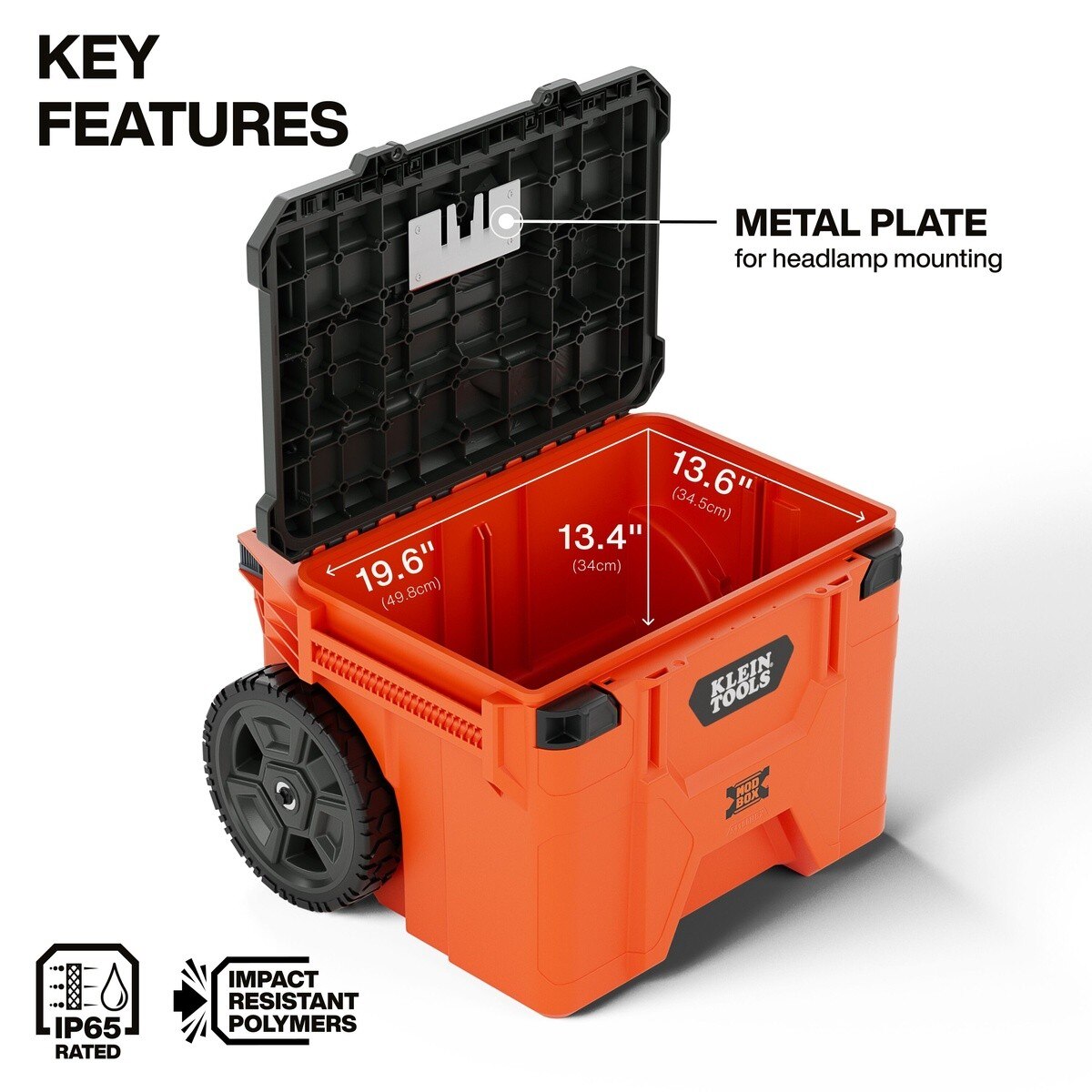 Klein 54100MBX MODbox Rolling Toolbox with 10 Inch Wheels and IP65 Protection 22 in x 20.8 in x 27 in (1 Pack) - 2