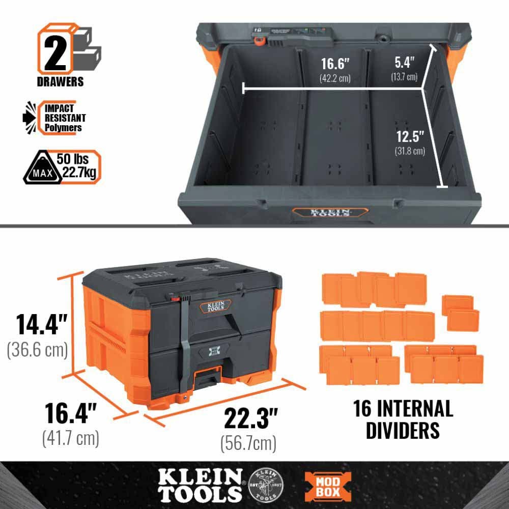 Klein 54822MB MODbox Two Drawer Toolbox - 6