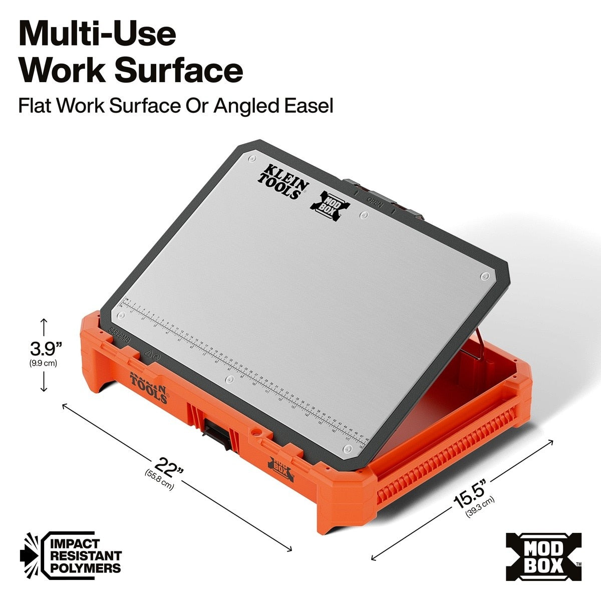 Klein Tools 54826MB MODbox Tray Work Top Stainless Steel Multi-Use Work Surface 22" x 15.5" - 2