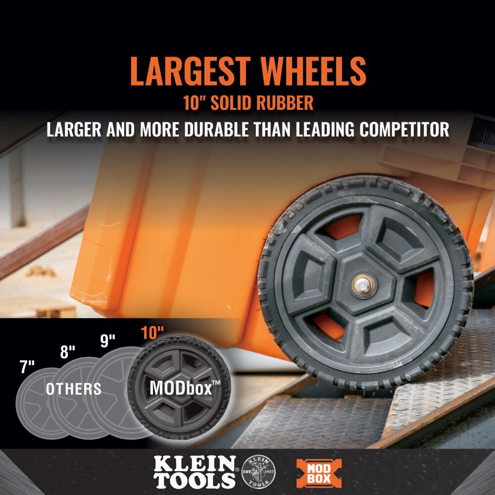 Klein 54902MBR MODbox Replacement Wheels for Rolling Toolbox - 7