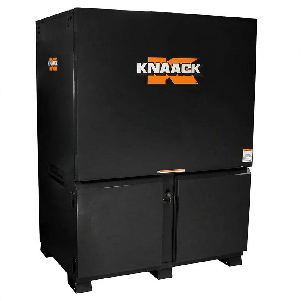 Knaack 119-02-KL-50NR 120.7 cu ft Field Station Jobsite Storage Cabinet with Knaack Padlock Jet Black Powder Coat