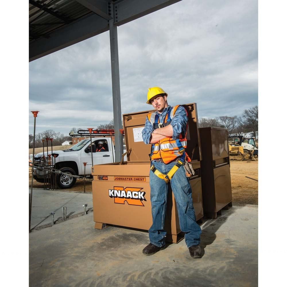 Knaack 4830-KL  48" L x 30" W x 29" H, 25.25 cu ft Model 4830 Steel Jobsite Storage Chest Tool Box with Padlock - 4