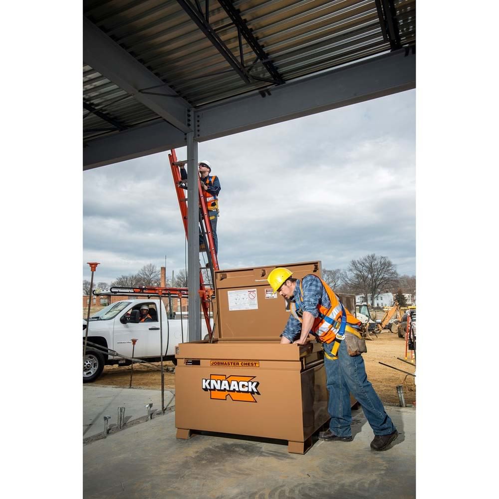 Knaack 89-KL 60" x 30" x 49" Model 89 Piano Box Steel Jobsite Storage Chest, Tan - 6