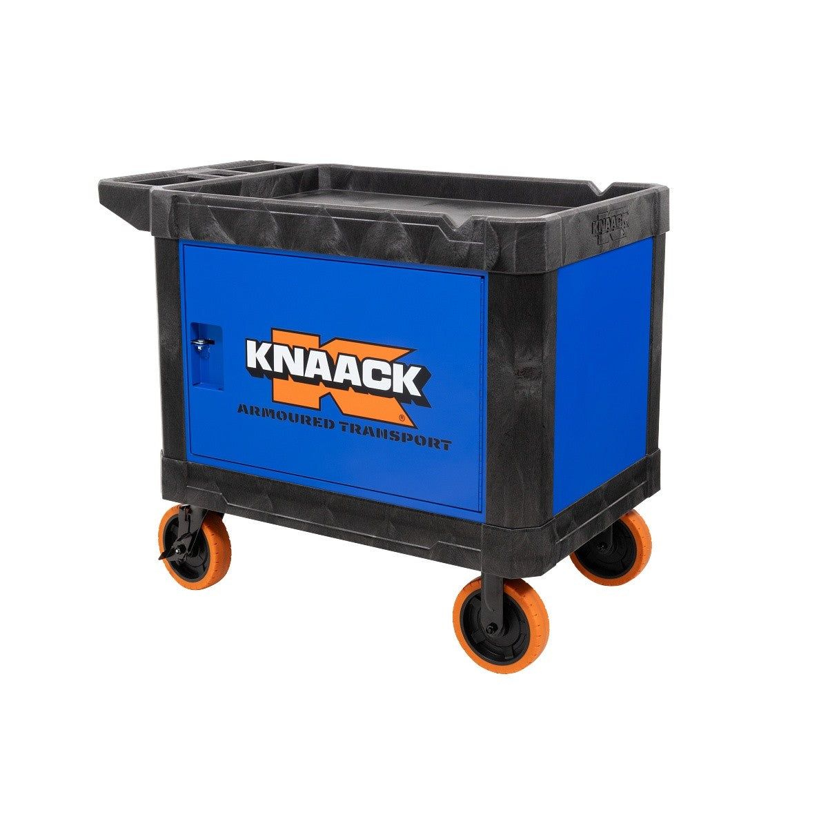 Knaack KAT-01-BL 45.5" x 27" x 37" Armoured Transport Steel Plate Armored Utility Cart 750 lb Load Capacity, Blue - 2