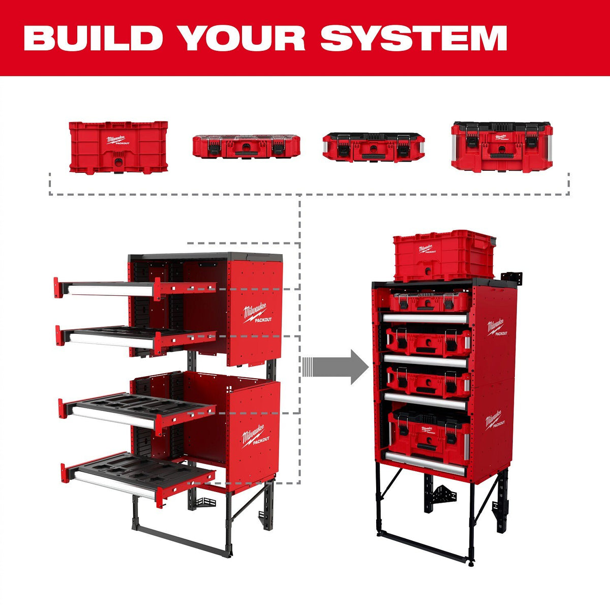 Milwaukee 48-21-8010 PACKOUT Rack Frame for Modular Storage System - 10