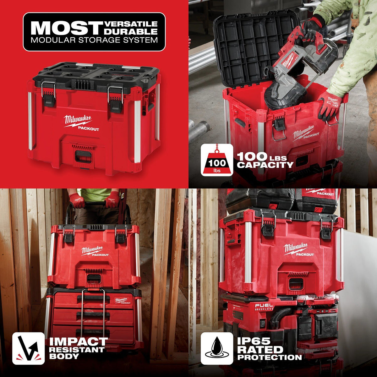 Milwaukee 48-22-8423 PACKOUT XL Tool Box 22.6 in. W x 16.46 in. L x 17.95 in. H - 2