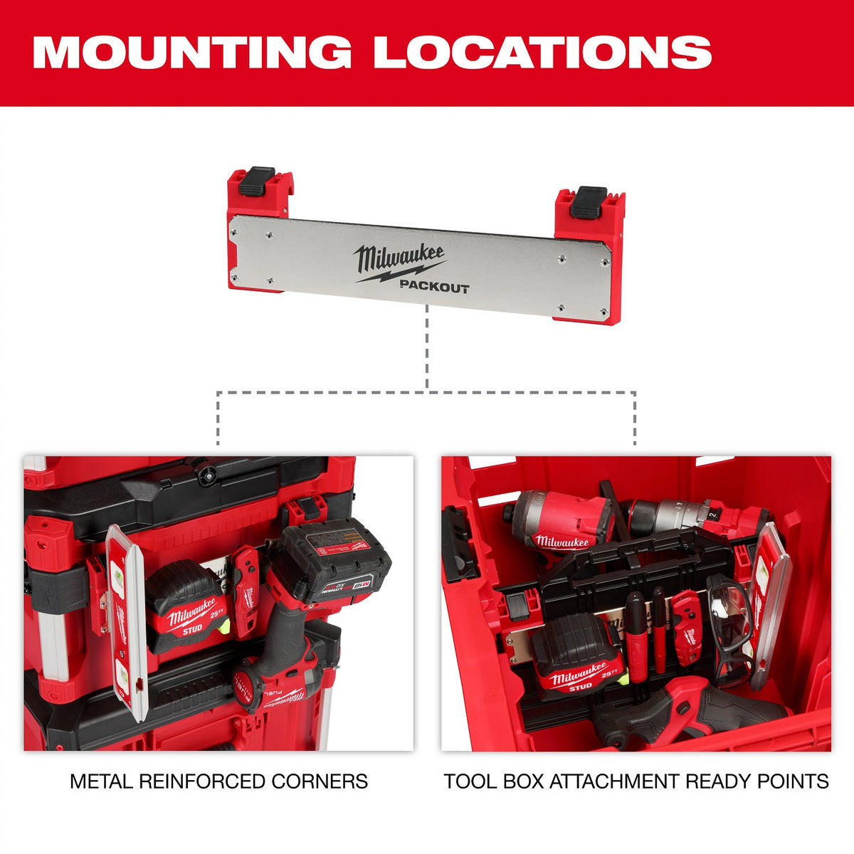 Milwaukee 48-22-8609 PACKOUT Tool Box Belt Clip Rack Attachment (1 Pack) - 5
