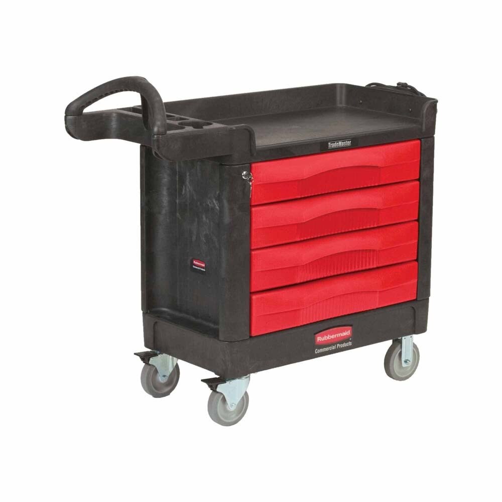 Rubbermaid FG451388BLA TradeMaster Cart with 4 Drawers