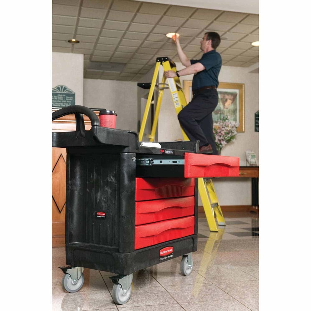 Rubbermaid FG451388BLA TradeMaster Cart with 4 Drawers - 3