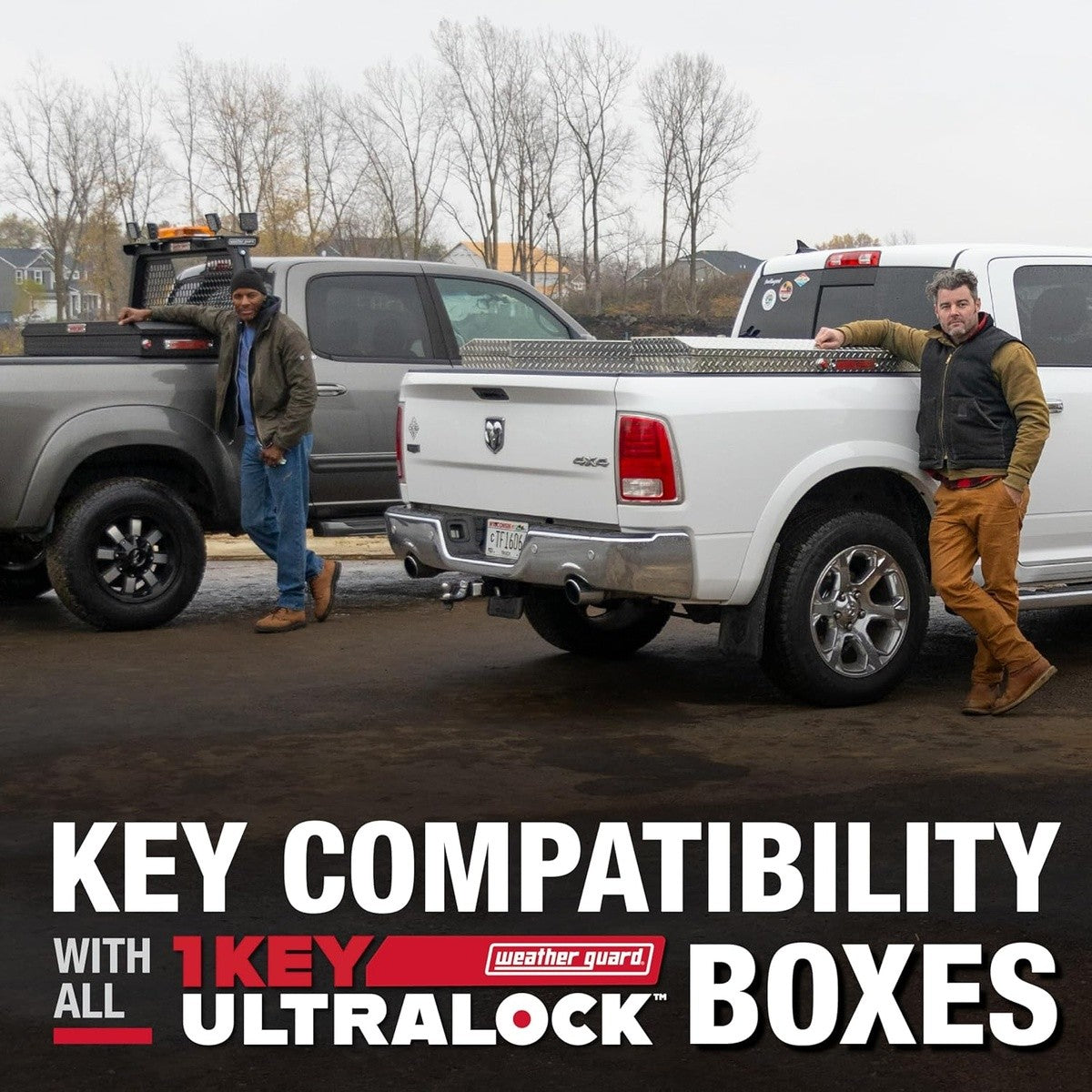 WEATHER GUARD 125-3-04 Gull Wing Steel Crossover Truck Tool Box, Full Size, 11.3 cu ft (White) - 9