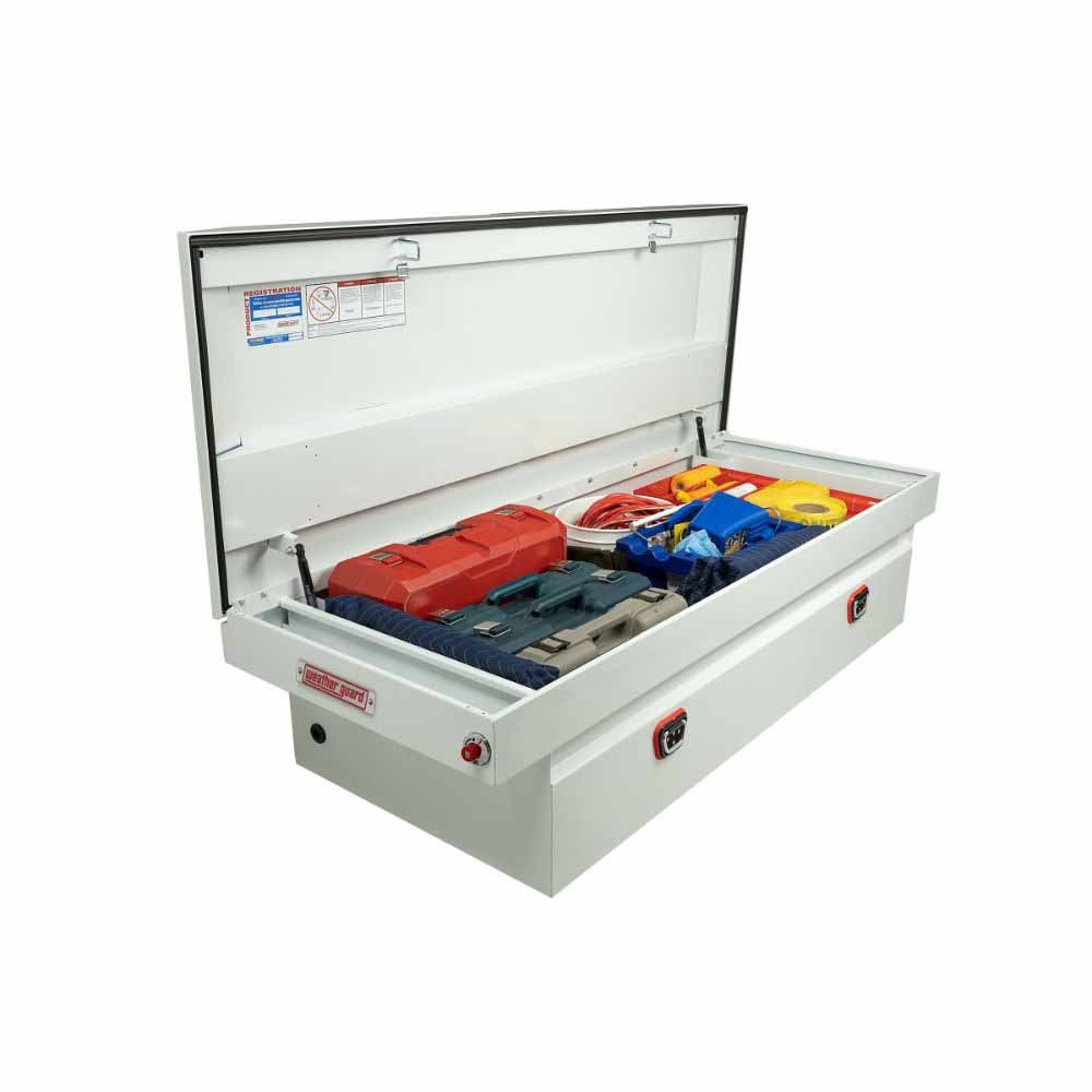Weatherguard 116-3-04 Saddle Box, Steel, Full Extra Wide, White, 15.5 cu ft - 5