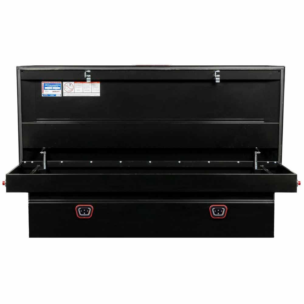 Weatherguard 116-5-04 Saddle Box, Steel, Full Extra Wide, Gloss Black, 15.5 cu ft - 2