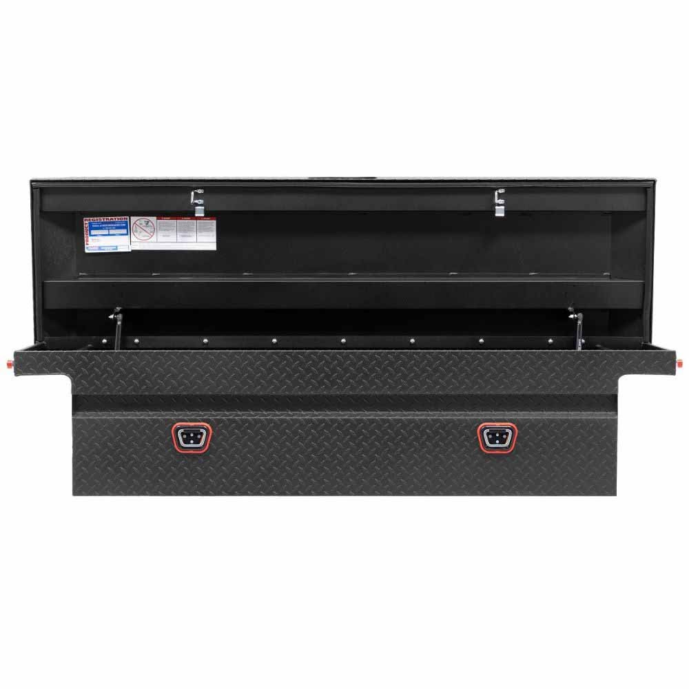 Weatherguard 121-52-04 Saddle Box, Aluminum, Full Low Profile, Textured Matte Black, 11.0 cu ft - 2