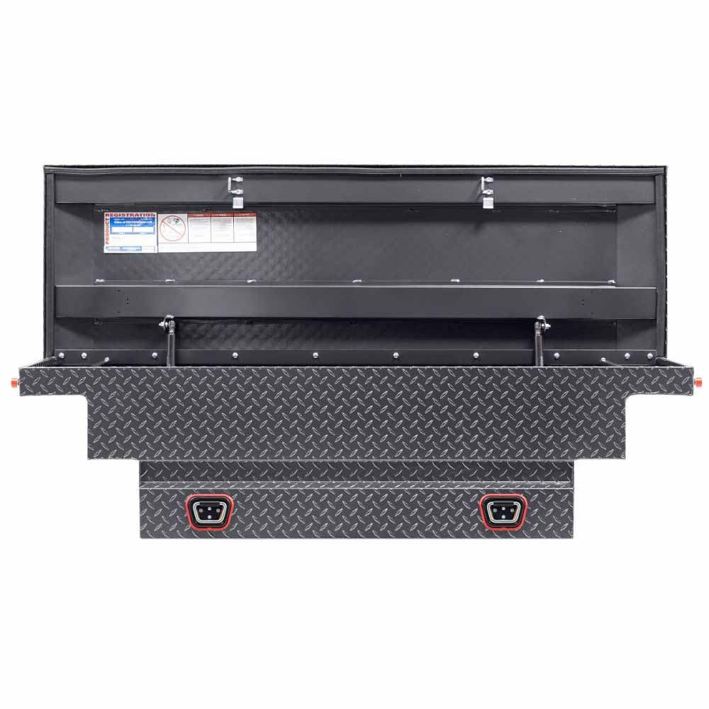 Weatherguard 131-6-04 Saddle Box, Aluminum, Compact Low Profile, Gunmetal Gray,  8.0  cu ft - 2